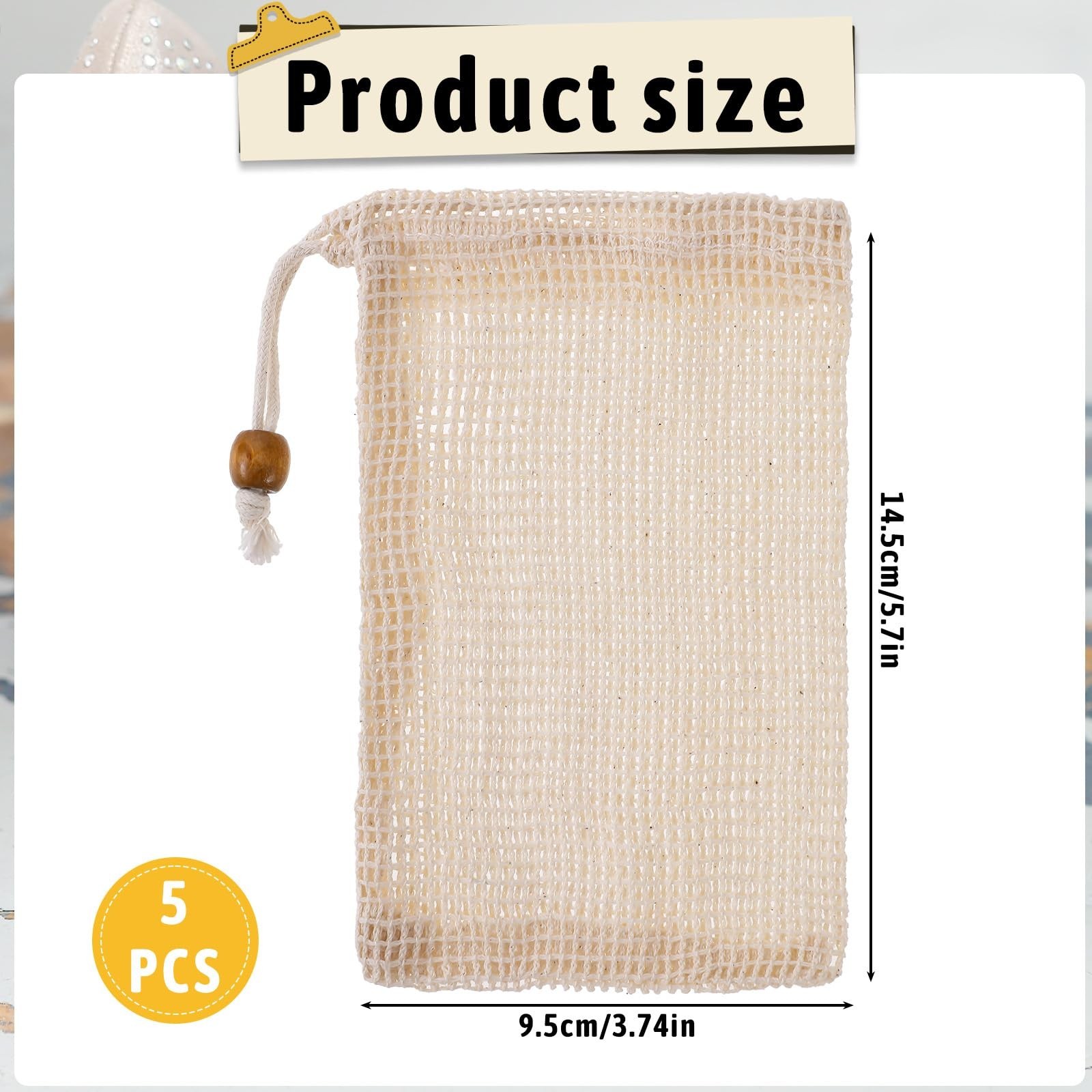 5 Pack Soap Exfoliating Bag Natural Sisal Soap Saver Bag Pouch Natural Soaps …