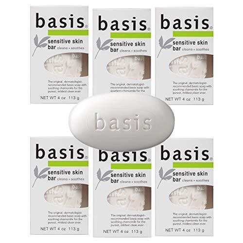 Basis Sensitive Skin Bar Soap – Cleans and Soothes with Chamomile and Aloe Ve…