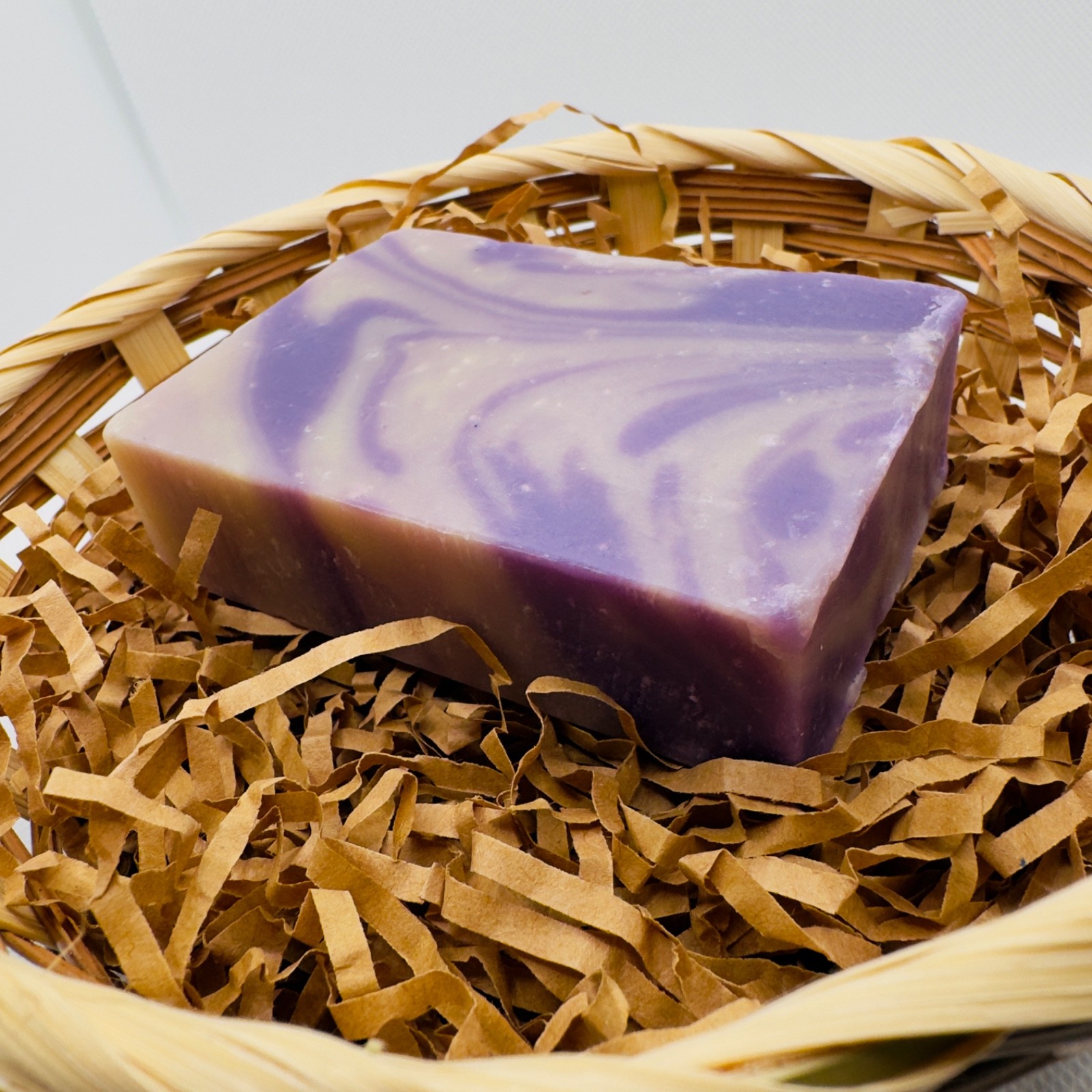Handmade Midnight Amber Falls Soap Bar 4.8oz Purple Gold Swirl Natural coldpress