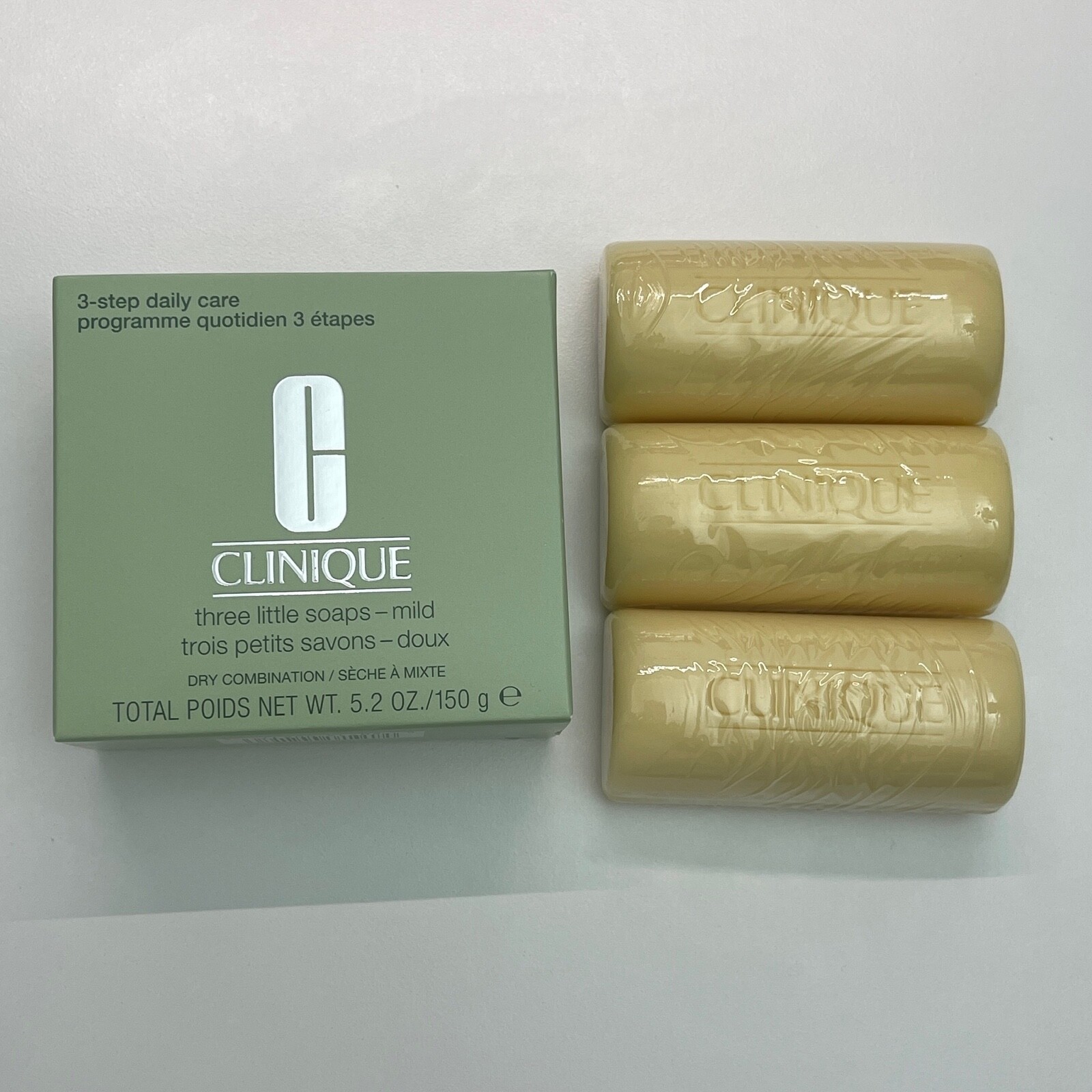 NEW BOXED Clinique 3 Little Bar Soap Mild For Skin Type 2 Dry Combination RARE
