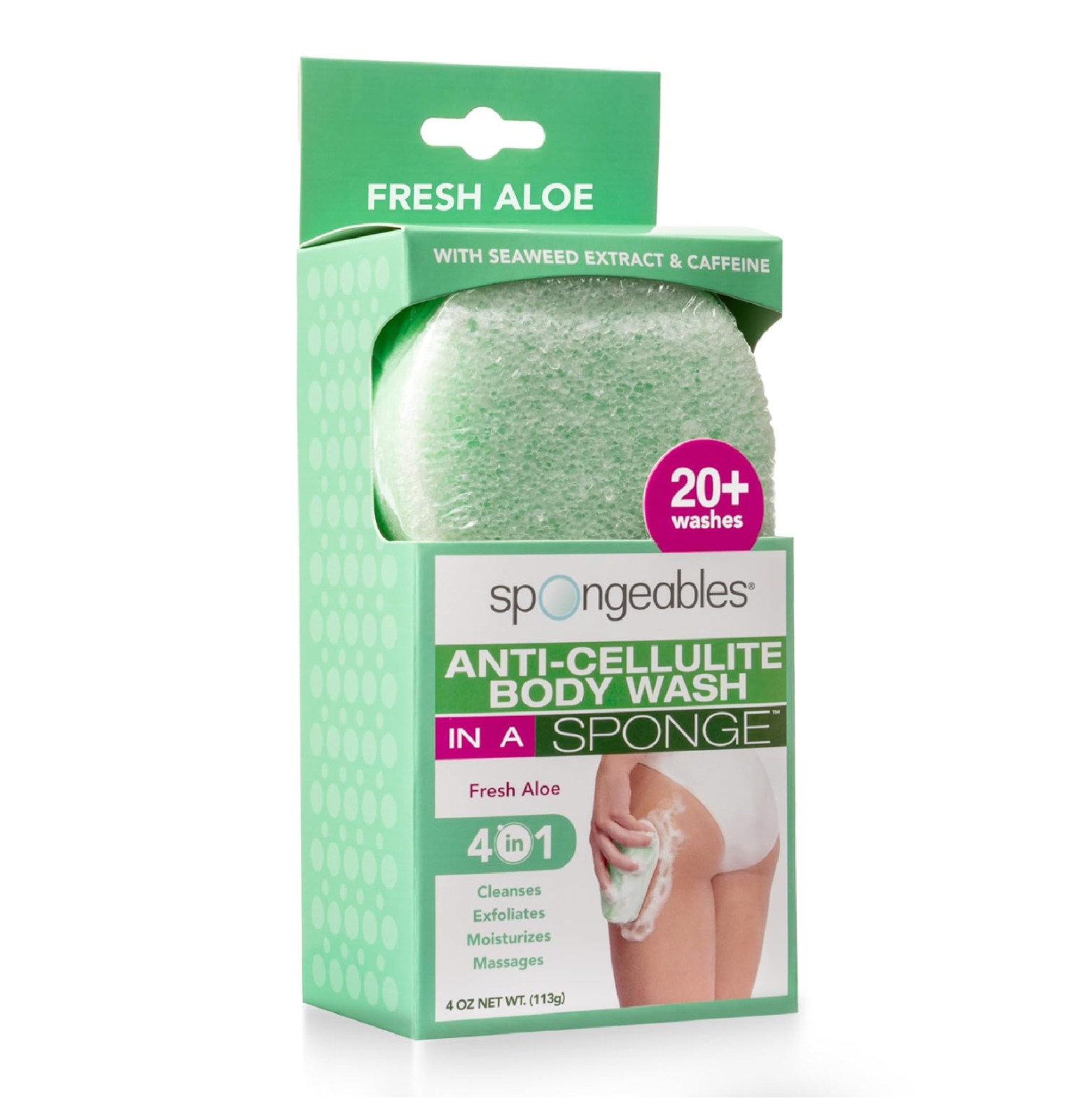 Spongeables Anti-Cellulite Body Wash in a Sponge, Moisturizer and Exfoliator, 20
