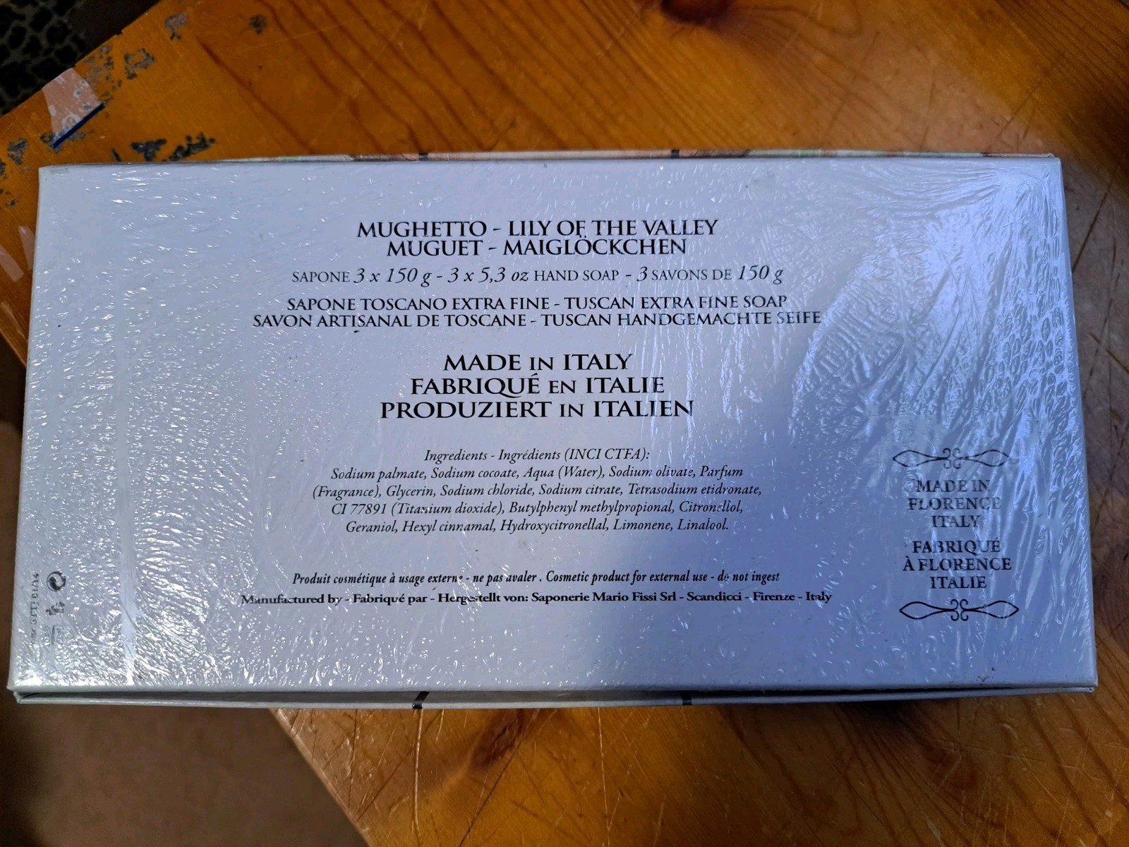 La Florentina 3 pack Lily of the Valley Bar Hand Bath Soap 5.3 oz Made in Italy
