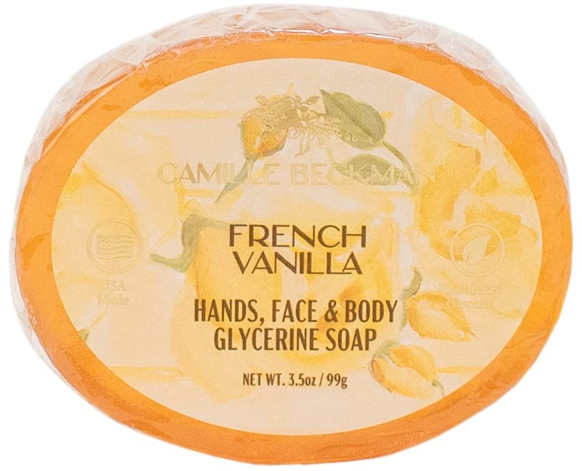 French Vanilla Glycerine Bar Soap for Hands, and Body, 3 Bars at 3.5 Ounces Each