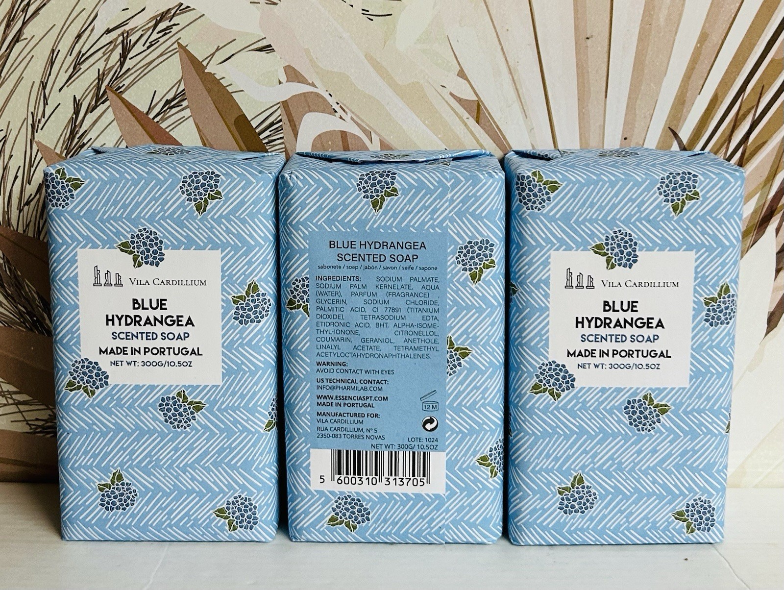 3-Pack Vila Cardillium BLUE HYDRANGEA Scented Bar Soap 300g/10.5oz Each