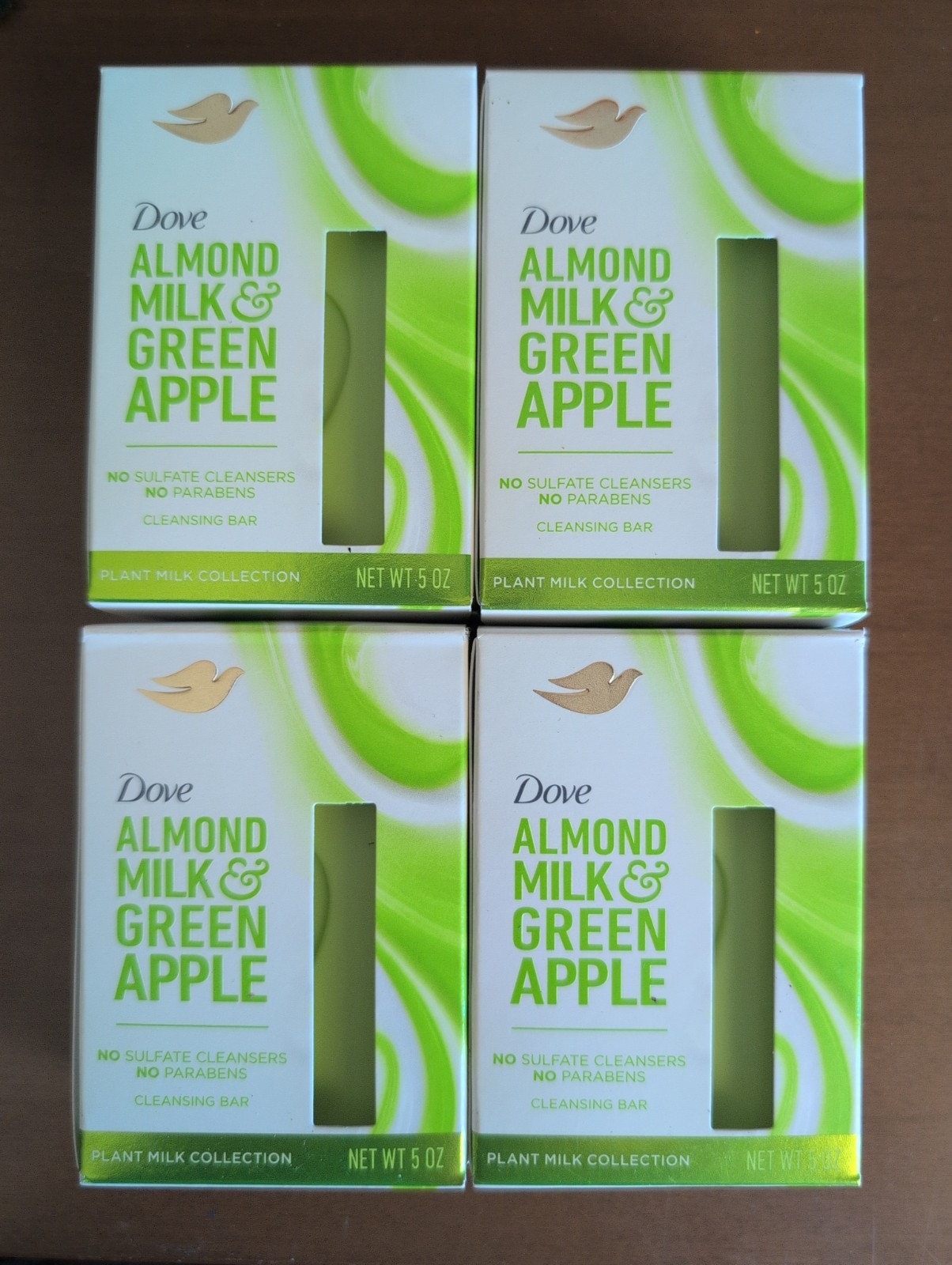 Dove Almond Milk & Green Apple Cleansing Bars Plant Milk Collection 4 Pack 5oz