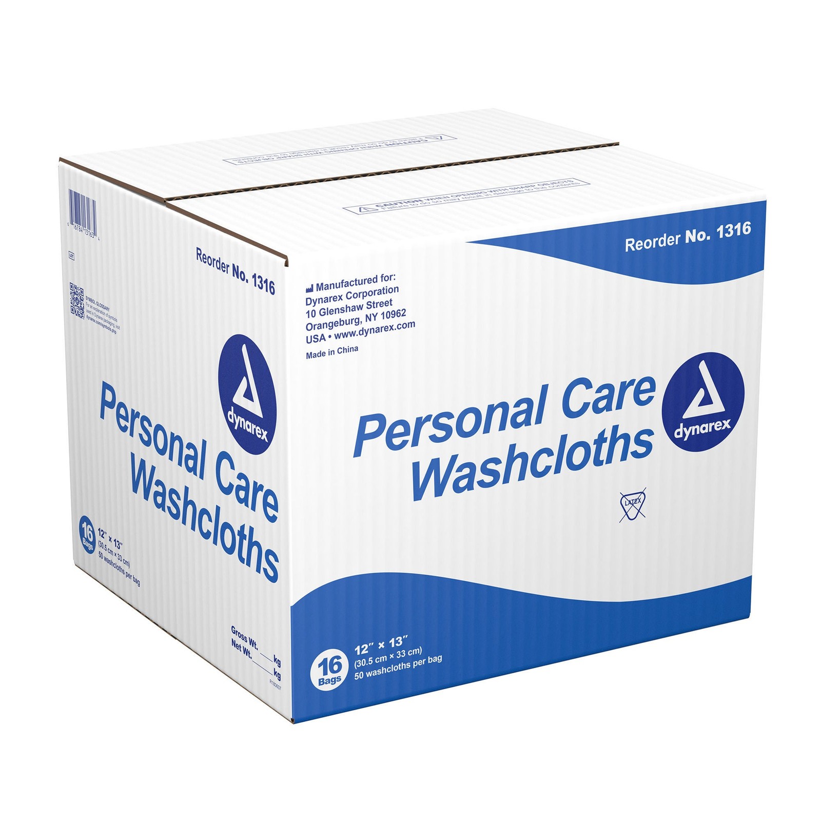 Dynarex Adult Wipe or Washcloth 12 x 13″ 1316 16 Pack 800 Wipes