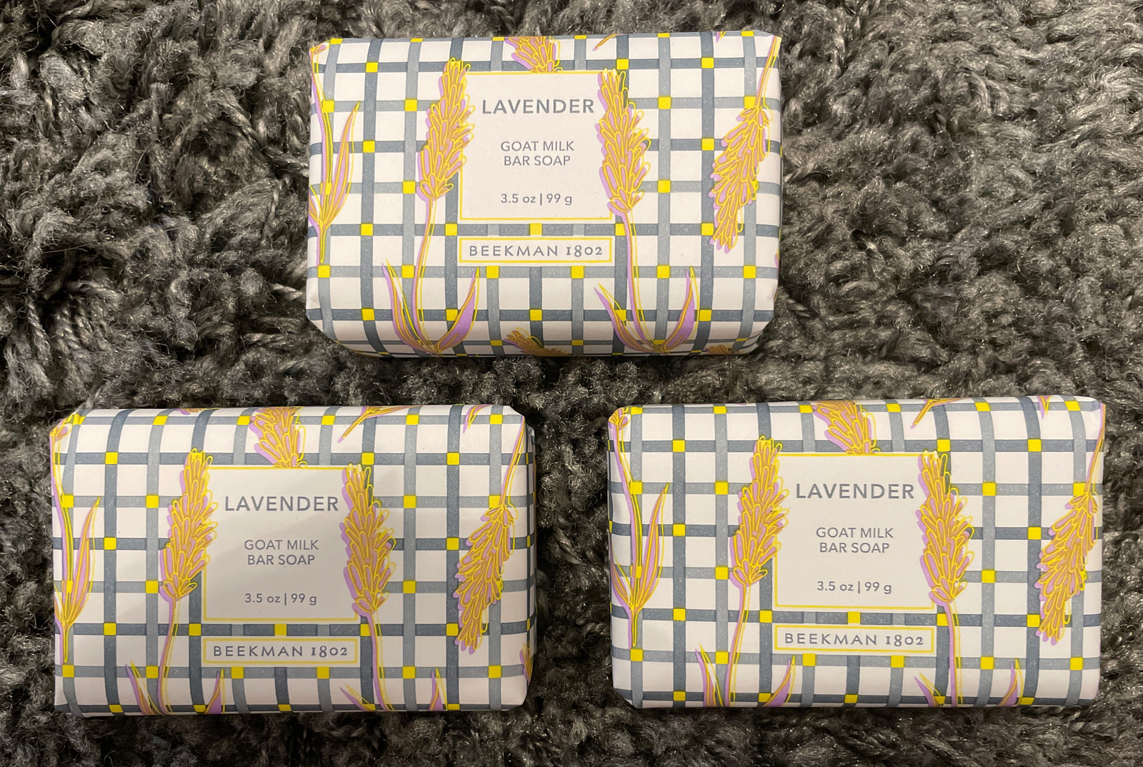 Beekman 1802 Lavender Goat Milk Soap Bar 3.5 Ounce Palm Size – [Lot of 3] – NEW