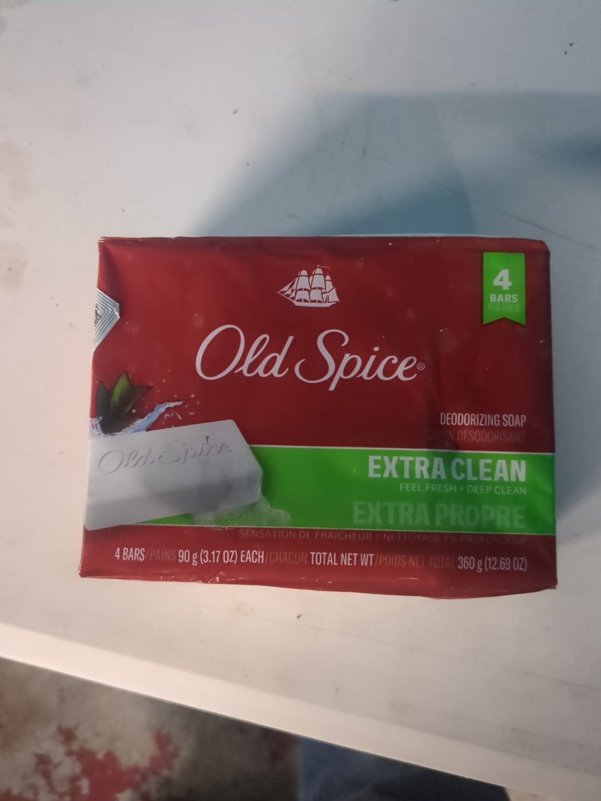 Old Spice Deodorizing Bar Soap Extra Clean Fresh & Deep Clean 3.17 oz. 4 Bars
