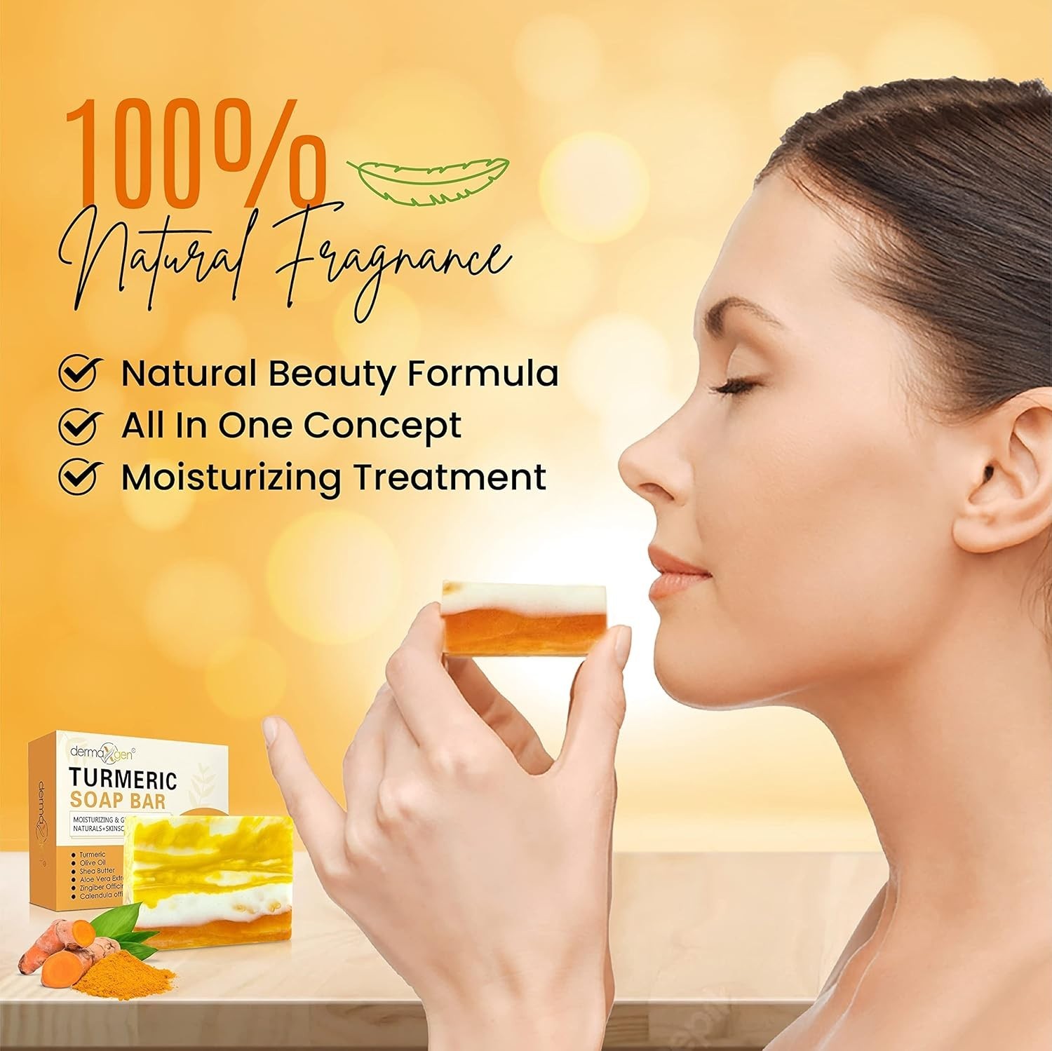 Organic Turmeric Soap Bar | Pure Natural Handcrafted Skincare, Face & Body Clean