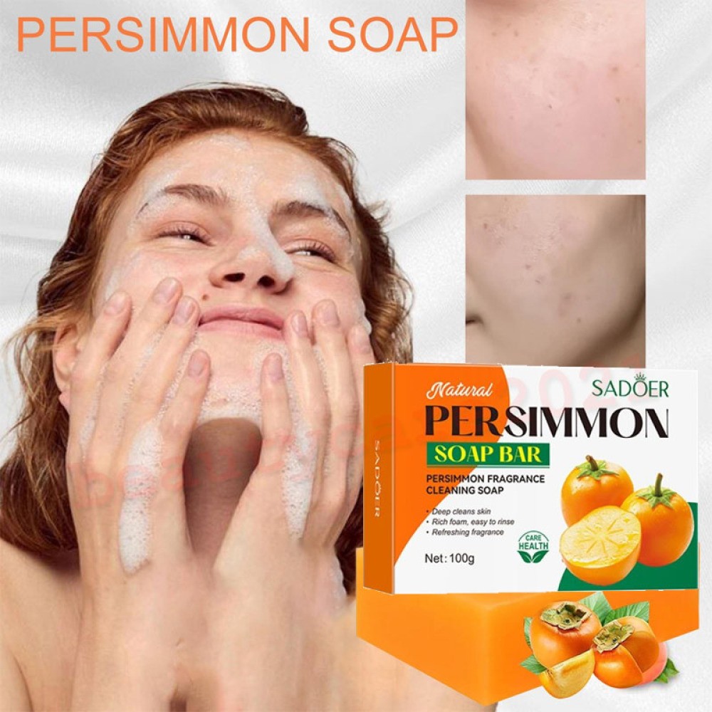 1-5PCS Natural Persimmon Soap Bar Body Odor Control Deodorant Soap for Men&Women