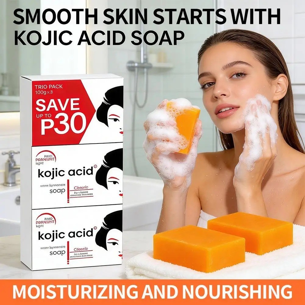 Kojic Acid Soap Dark Skin Whitening, Lightening & Brightening Soap (Pack of 3)