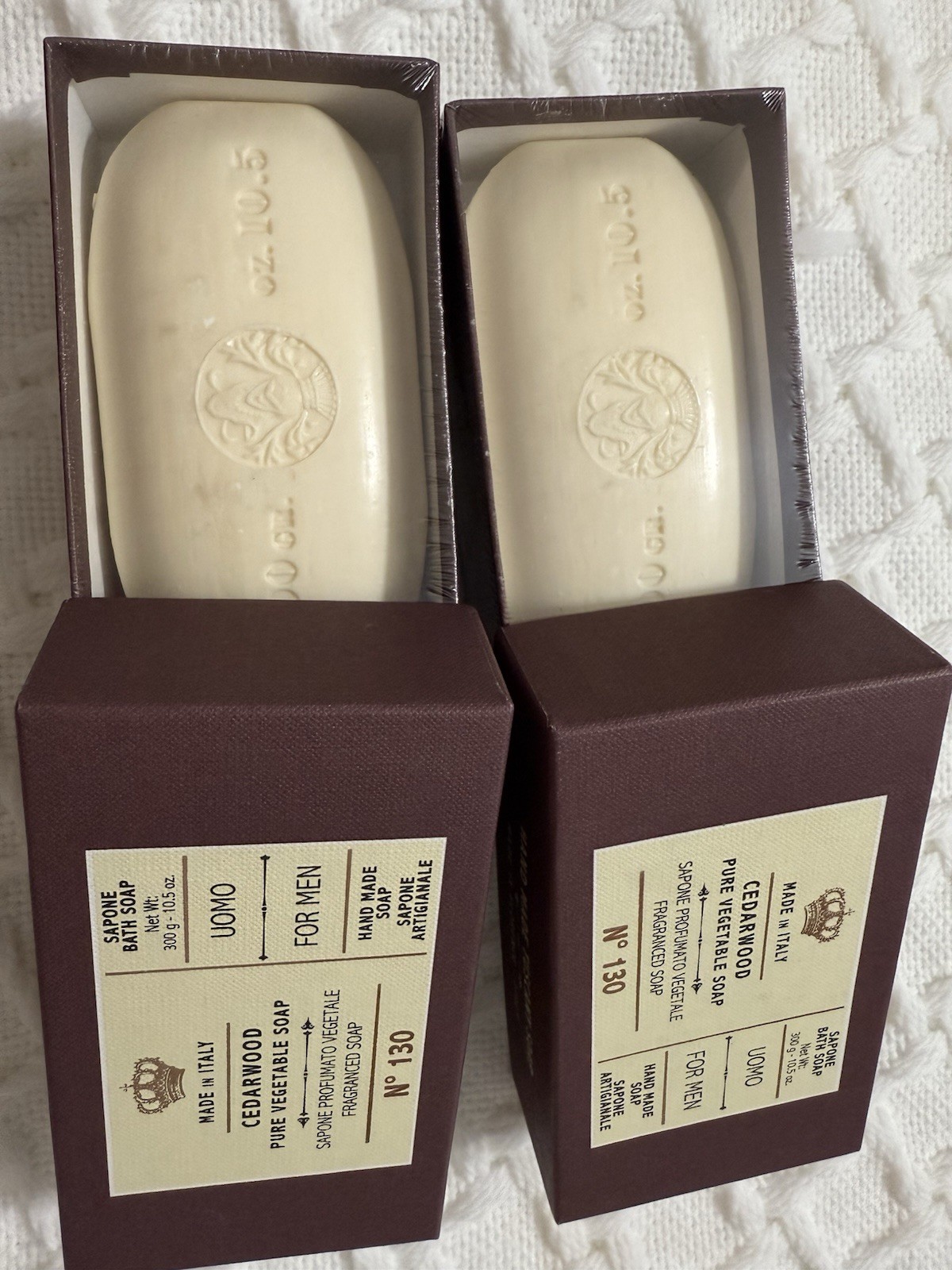 2 pcs SAPONERIE MARIO FISSI SRL 10.5 OZ CEDARWOOD Men Bar Soap GIFTBOX Italy