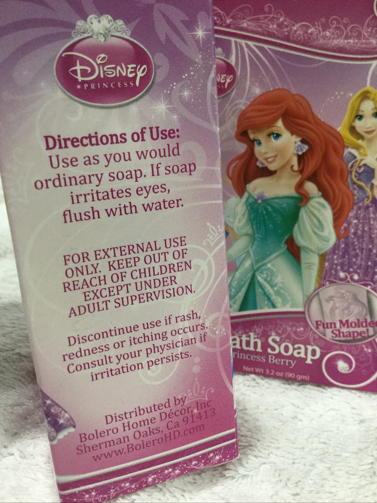 Disney THE LITTLE MERMAID Bar Soap Princess Berry Scented Shaped Made In USA