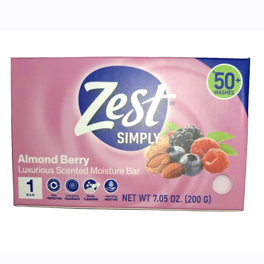 Ɣ ZEST SIMPLY (7.05 Oz.) Bar 🫧 ●ALMOND BERRY● 🫐🫧 Luxurious Moisture Bar 🫧.