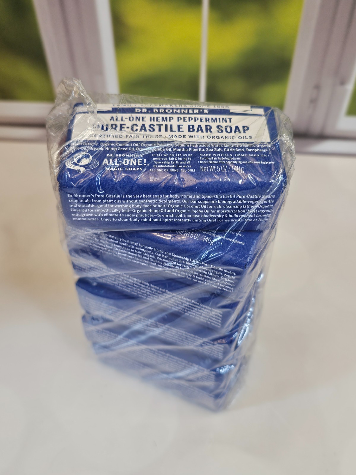 6 BARS Dr Bronner’s All One Hemp Peppermint Pure Castile Soap Organic 5 oz each