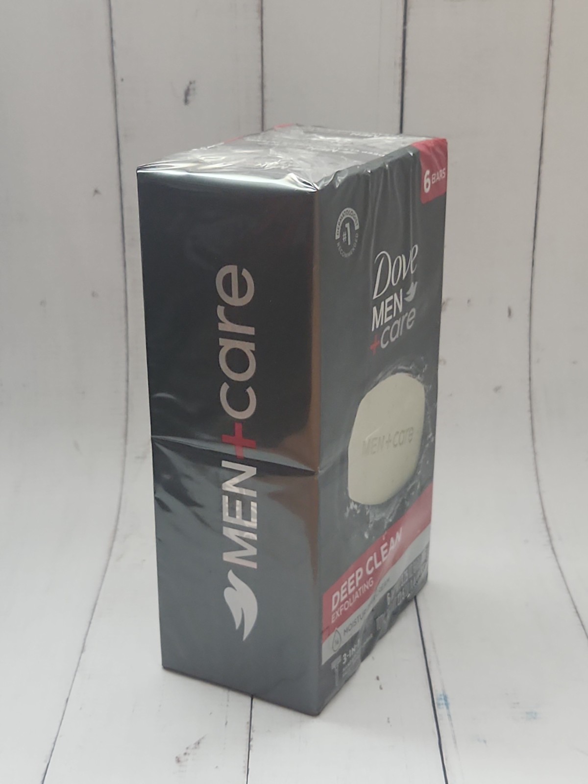 Dove Men+Care Deep Clean 3-In-1 Cleanser Body, Face & Shaving 3.75 oz, 6 Bars