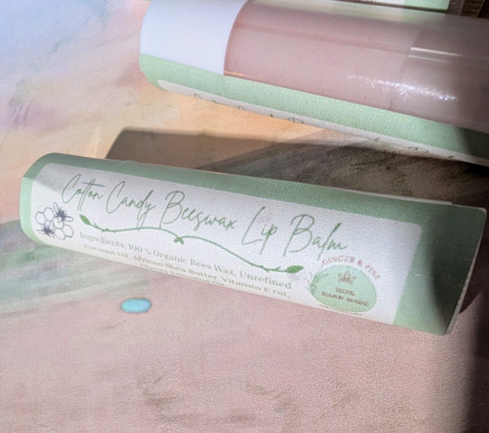 Cotton Candy Beeswax Lip Balm – Fun Handmade Sweet Lip Moisturizer
