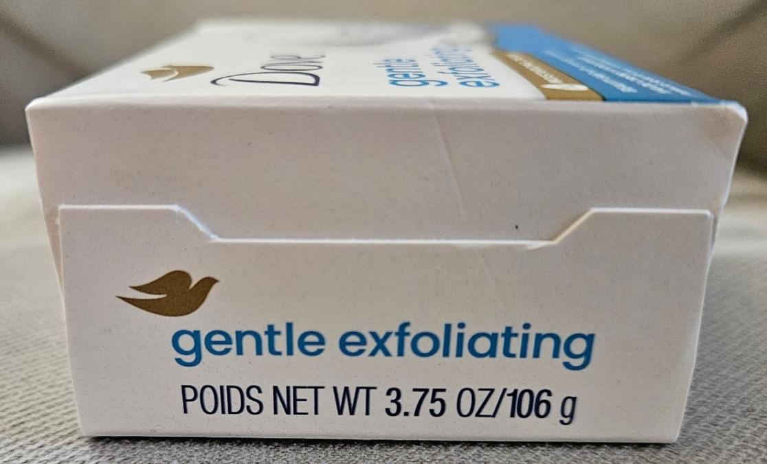 Dove Gentle Exfoliating Beauty Soap Bar 3.75 oz, 1/4 Moisturizing Cream