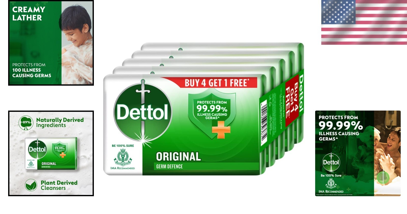 5-Pack Organic Germ Protection Soap Bars – 150g Each for Revitalizing Bathing