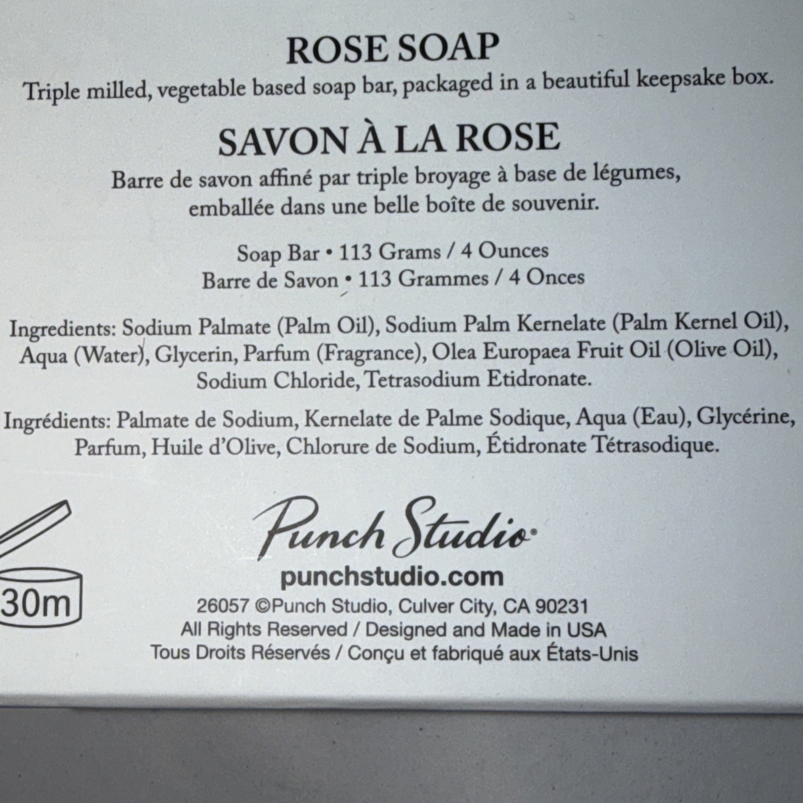PUNCH STUDIO Rose 4oz. Bar Soap In Keepsake Music Box-Strauss’ Blue Danube Waltz