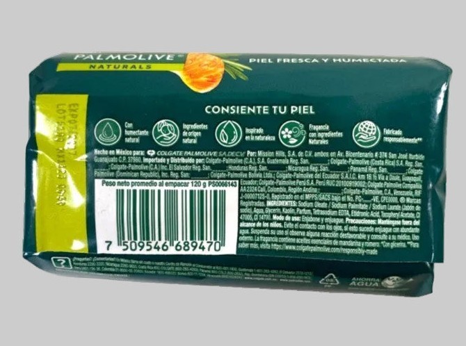 Palmolive Naturals Mandarin Rosemary Bar Soap 120g Moisturizing Mexico Import