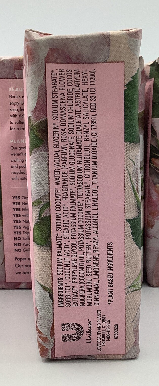 Lot Of 4 Love Beauty and Planet Bountiful Bouquet Murumuru Butter Rose Bar Soap