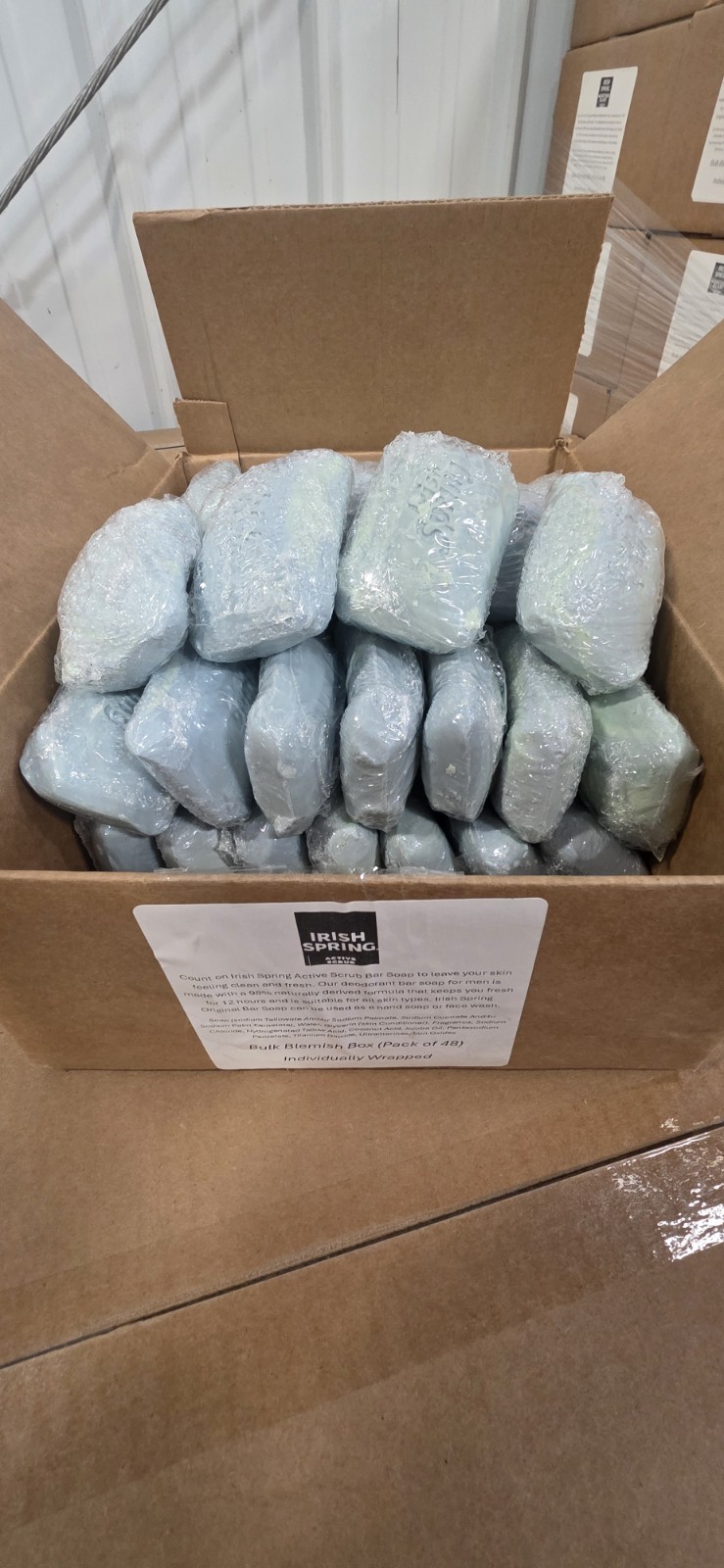 48x Irish Spring Original Active Scrub Bar Soap 4oz NO Flaxseed (Lot of 48 Bars)