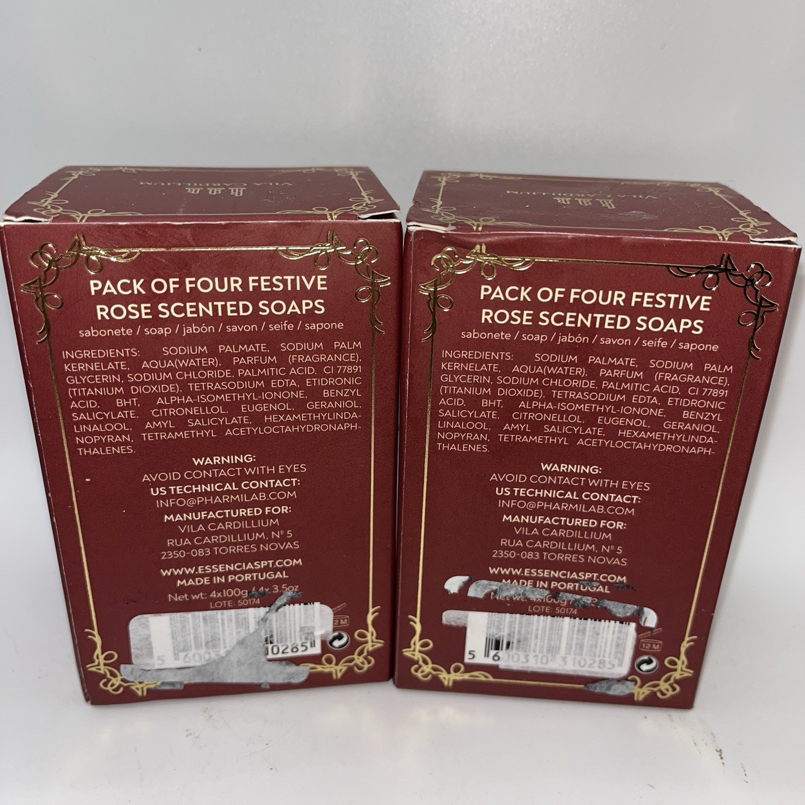 Vila Cardillium Festive Rose Soaps Scented Contains 8 – 3.5 oz Holiday Bars