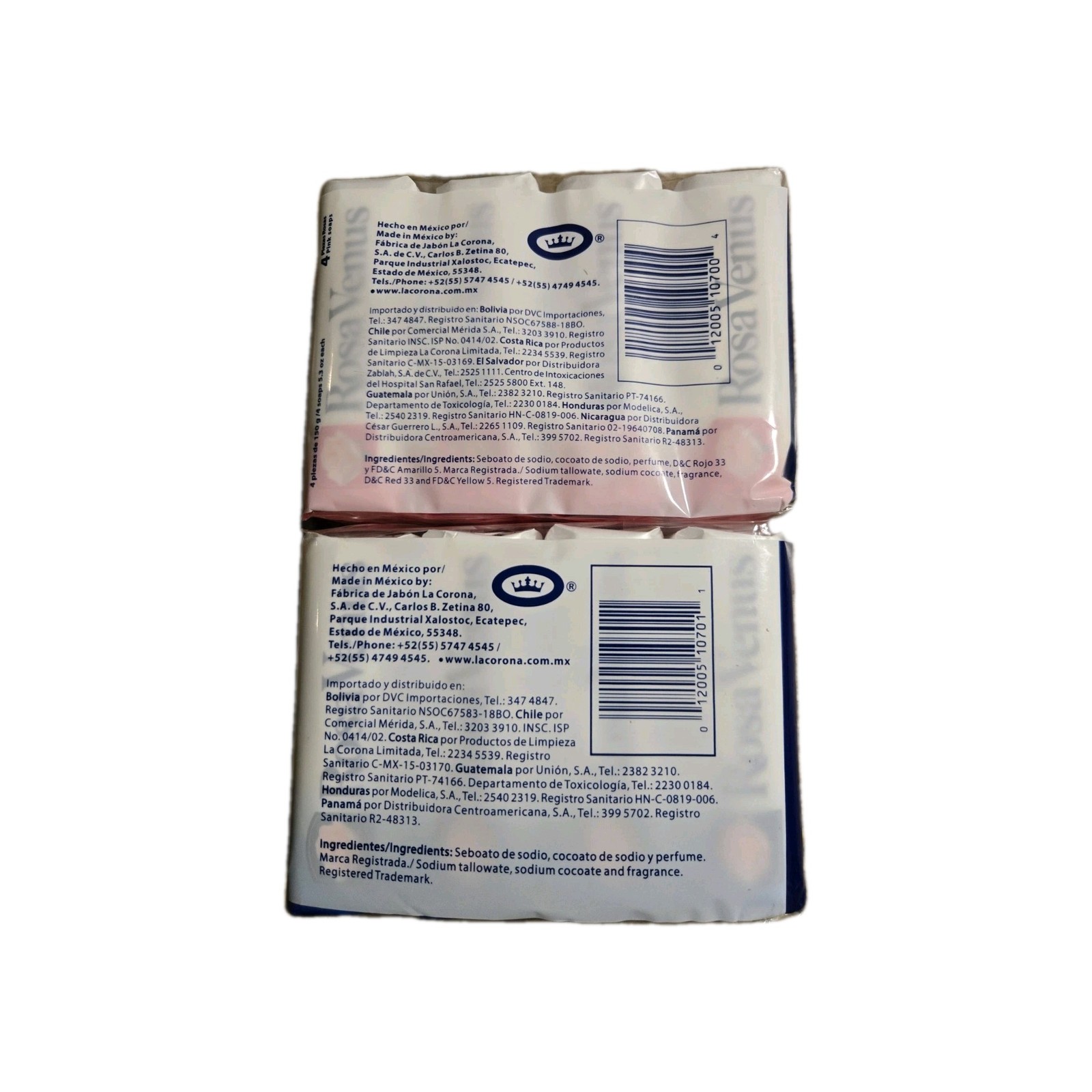 Rosa Venus Bar Soap 5.3 oz – White & Pink Bars | Mixed Lot (8 Bars Total)