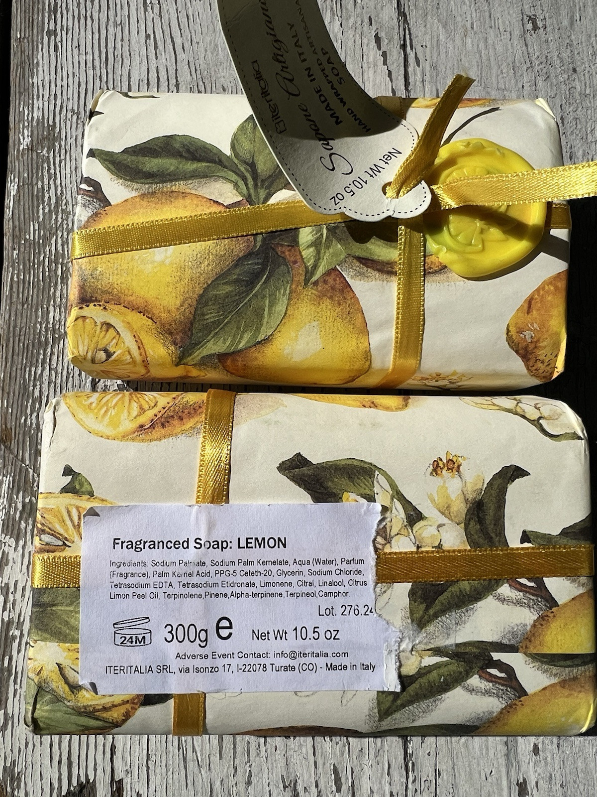 TWO 2 SAPONE🍋 Tradizionale Fragrant Lemon Bar Soap, 7 oz. Made In Italy Gift 🍋