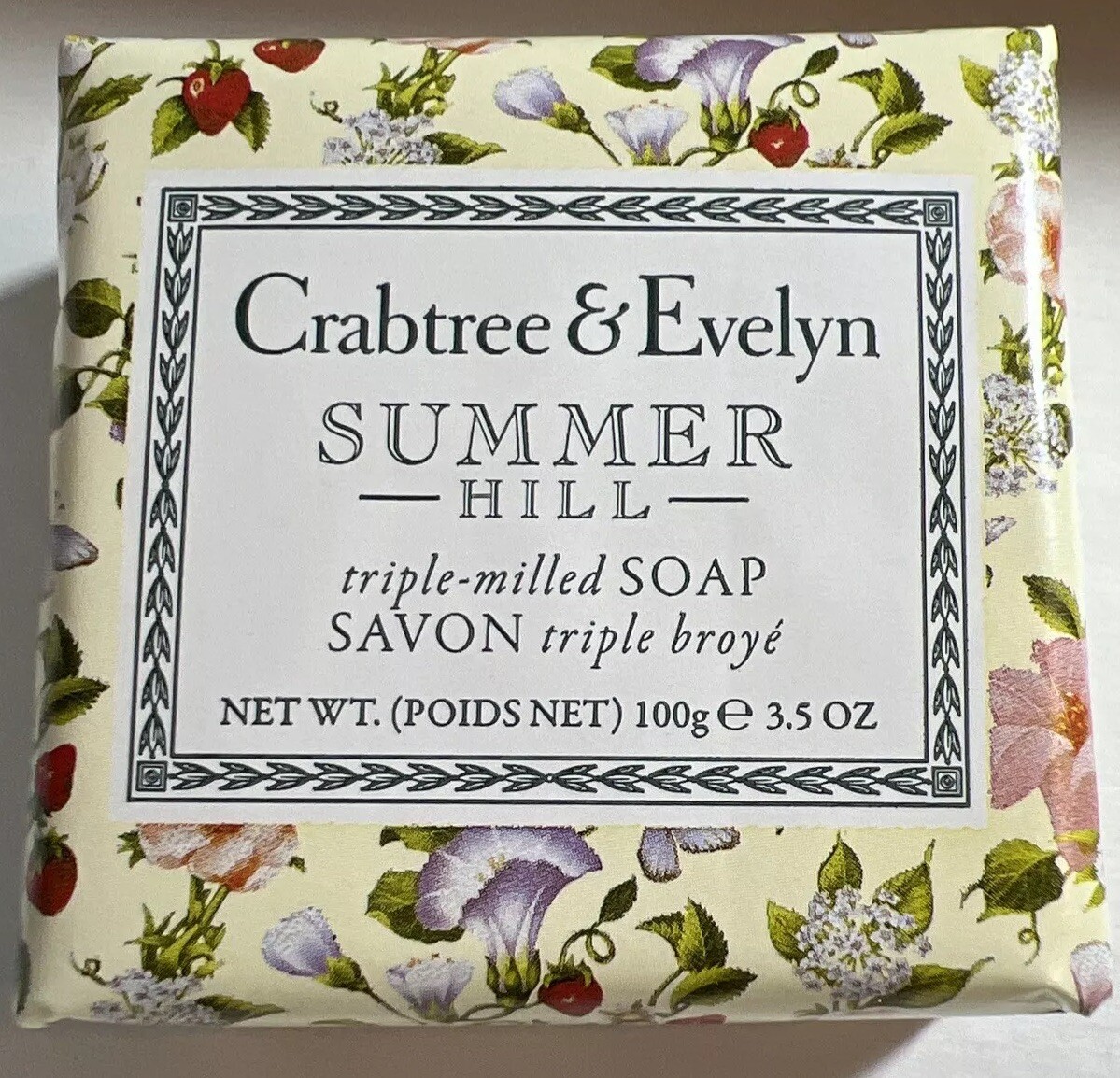 9x Crabtree & Evelyn SUMMER HILL SCENTED SOAP BAR 3.5oz NEW Triple Milled LOT