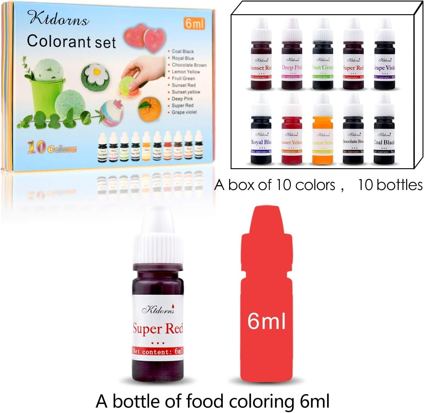 Soap Dye Soap Making Set – 10 Liquid Colors for Soap Coloring,Coal Black, Roy…