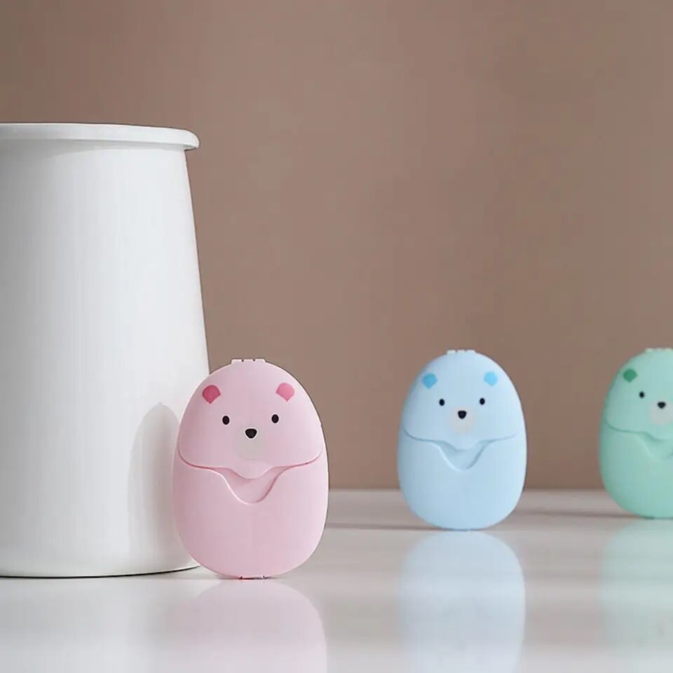 Portable Disposable Cleaning Soap Paper Cartoon Travel Paper Soaps