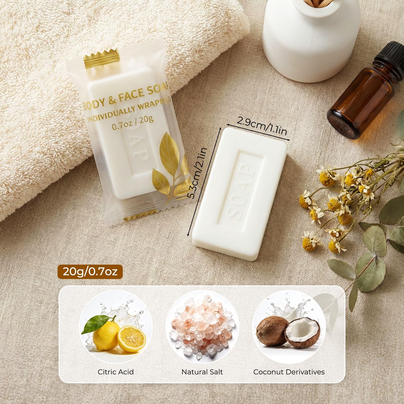 Soap Bar Mini Size of Travel in Bulk, Disposable Small Hand Body Soaps Indivi…