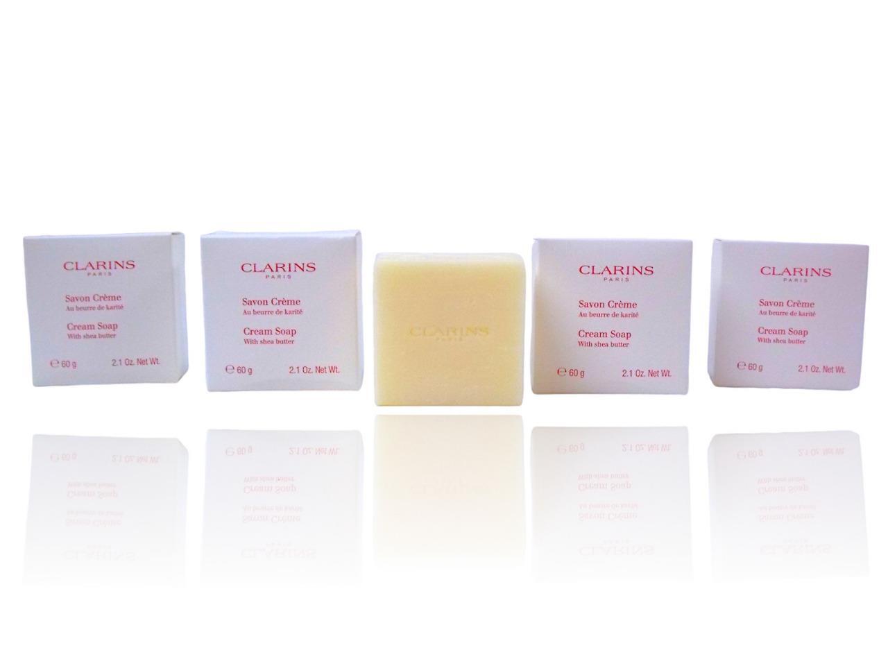 (4-Pack) Clarins Eau Dynamisante Cream Soap Bar w/ Shea Butter Travel Size 2.1oz