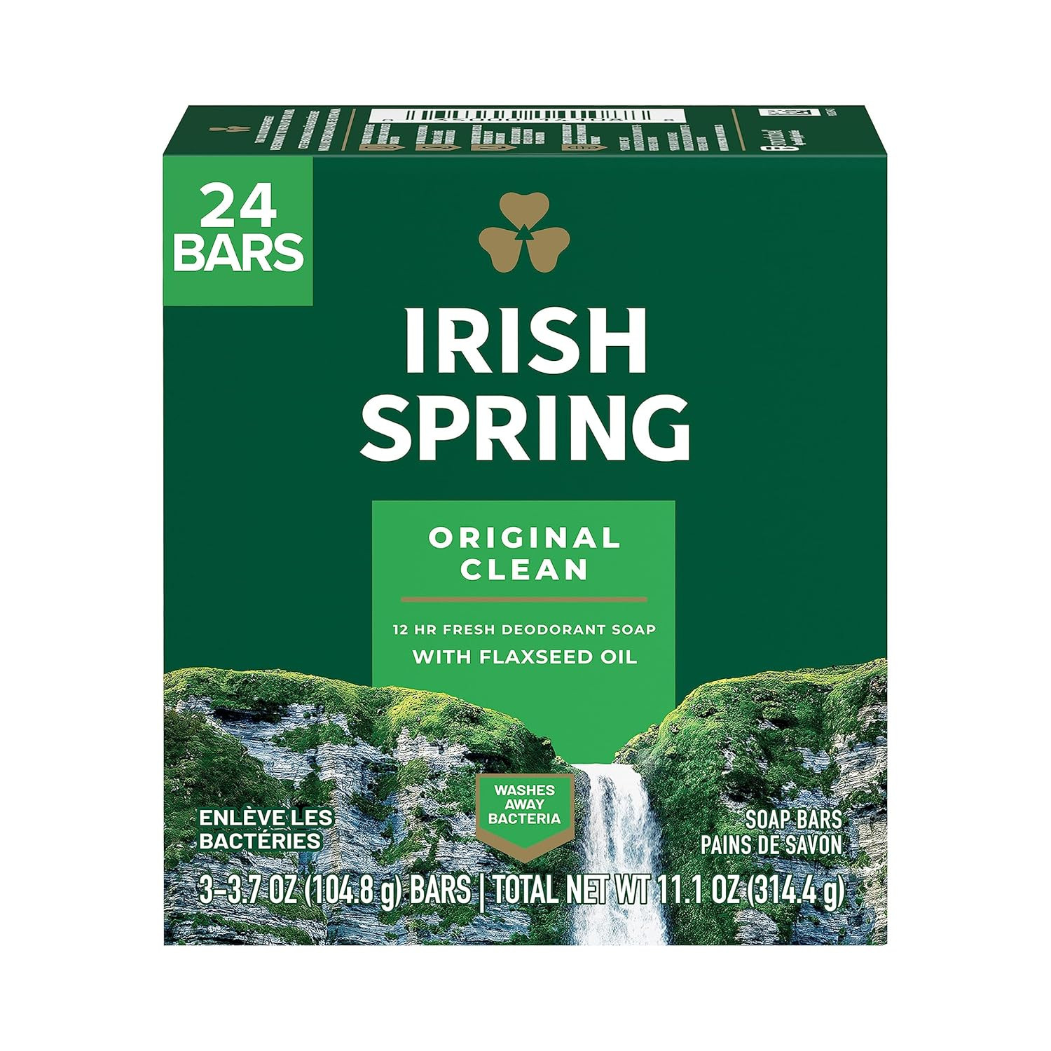 Irish Spring Original Deodorant Bar Soap 24 Count Long Lasting Fresh Clean