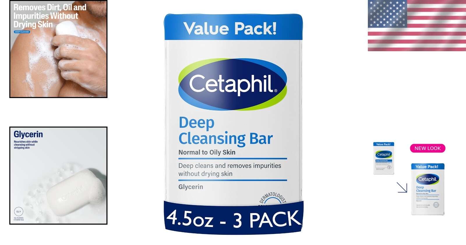 Daily Use Soap-Free Cleansing Bars – Hypoallergenic & Non-Comedogenic, Pack of 3