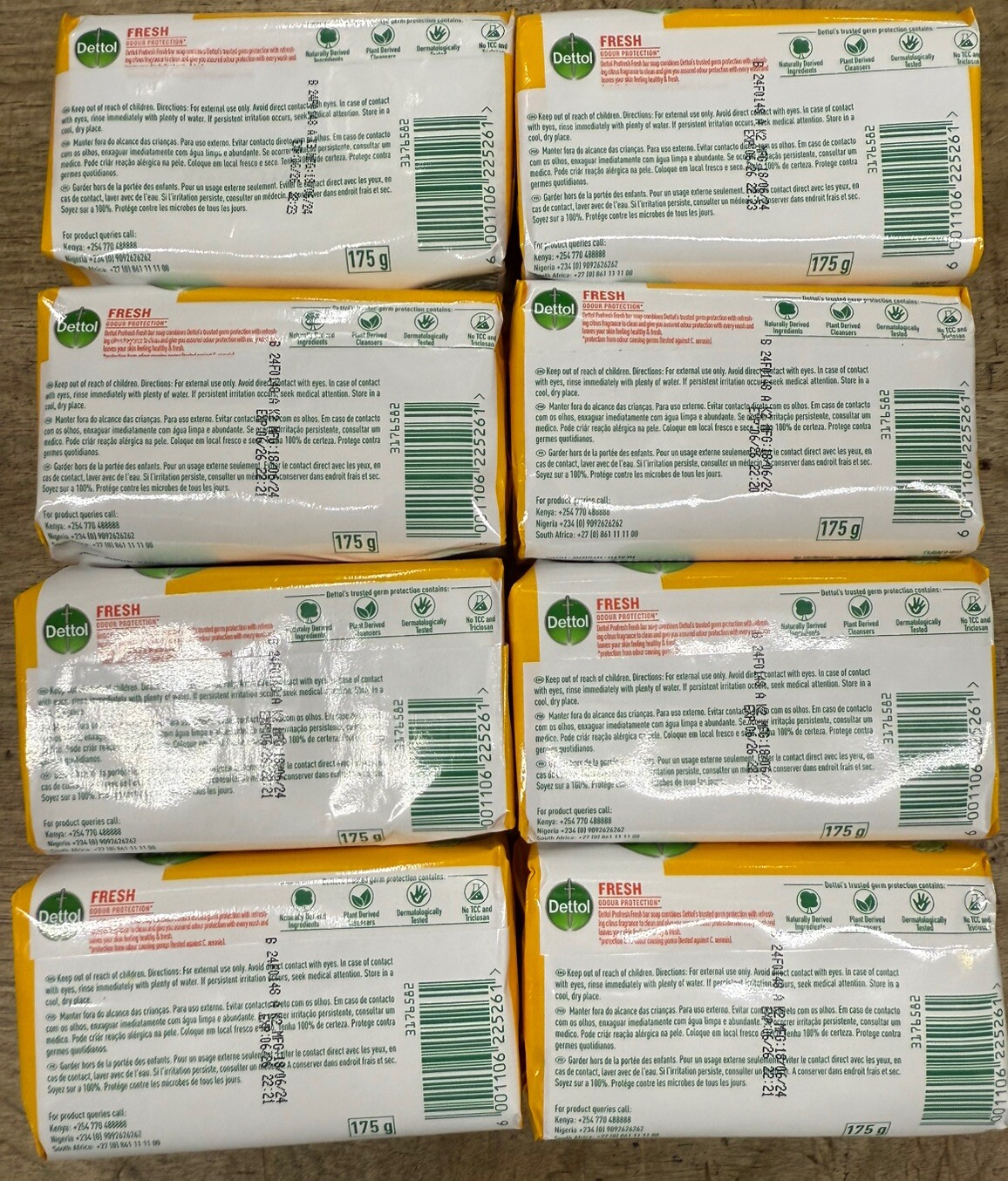 Dettol Bar soap FRESH Anti Bacterial 8 Bars 175g Each