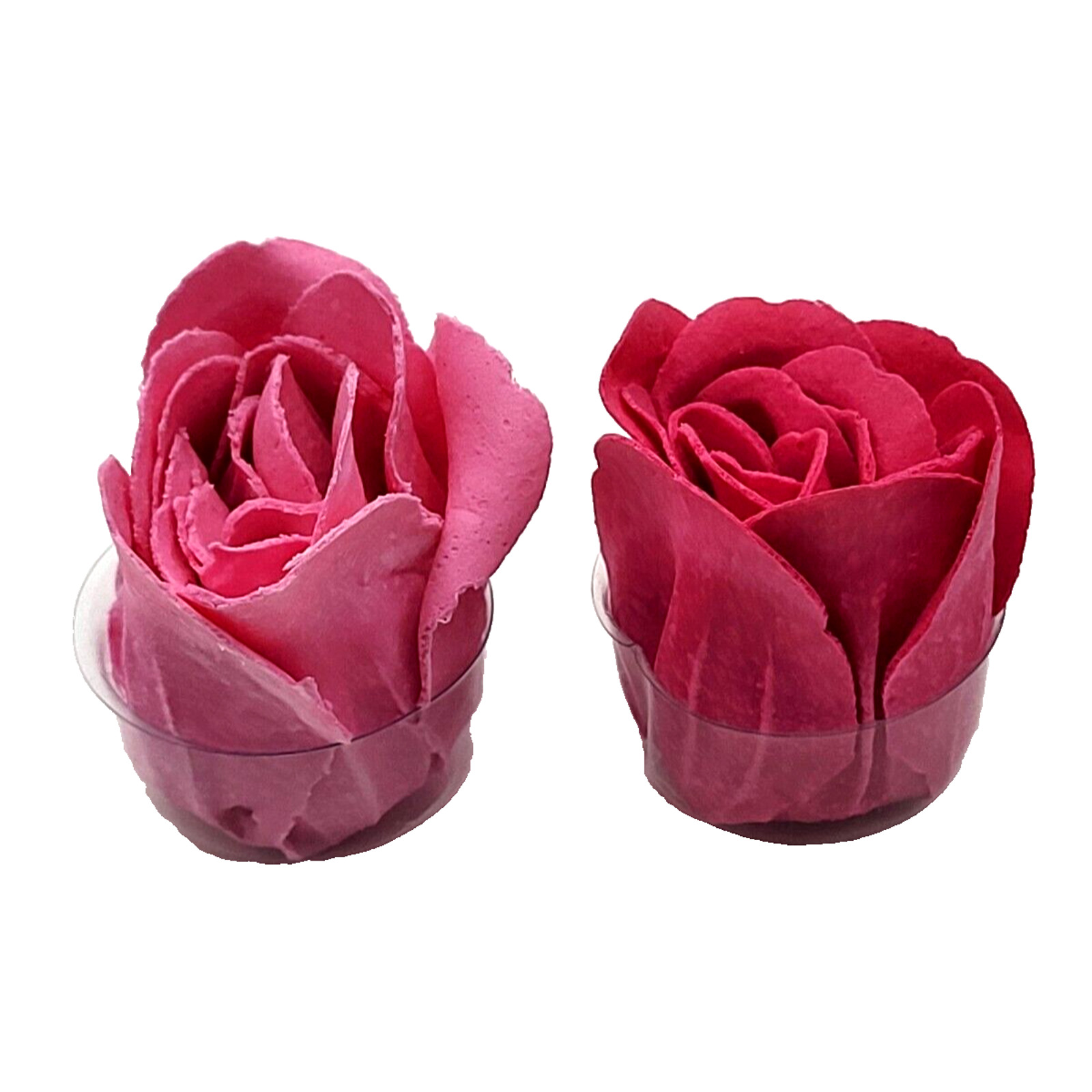 Vintage Handcrafted Delicate Pink Rose Petal Shaped Soap 2″ Set of 2 New Old YK