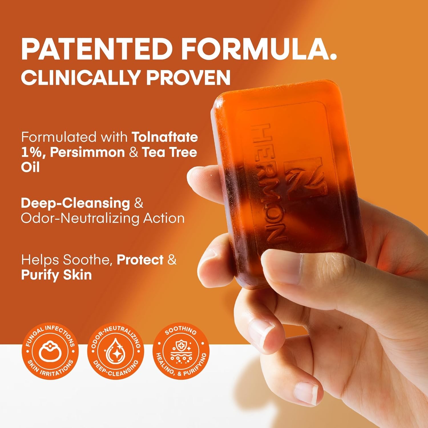 Hermon Antifungal Soap with Persimmon Extract: Antifungal Treatment for Ringw…