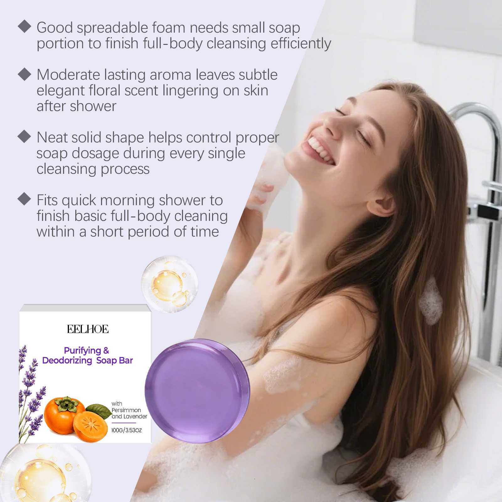 Body Cleansing Soap Gentle Mild Dense Foam Long-Lasting 100g
