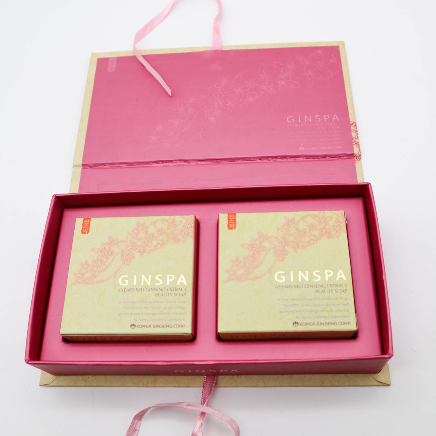 Korean Red Ginseng Beauty Soap Bars 6 Years Set of 2 Skin Care K-Beauty Ginspa