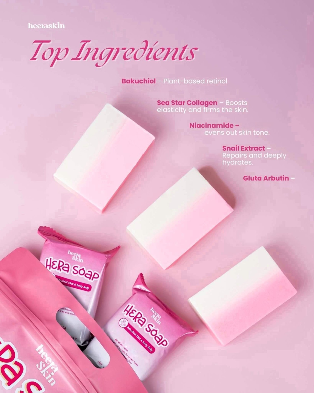 HERA Bakuchiol Soap w/ Niacinamide & Collagen 80g x5 Bars