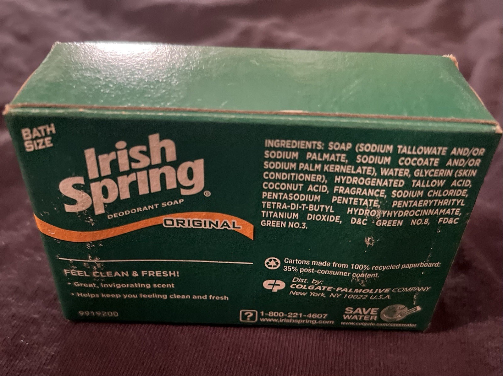 Lot of 2 Vintage IRISH SPRING Deodorant Bath Size Soap 5 oz Bar Skin Conditioner