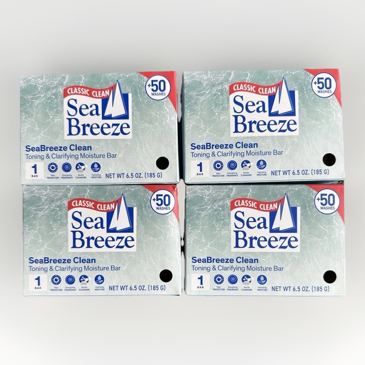 Sea Breeze Classic Clean Clarifying Moisture Bar Soap 6.5oz Lot of 4 – USA Ship