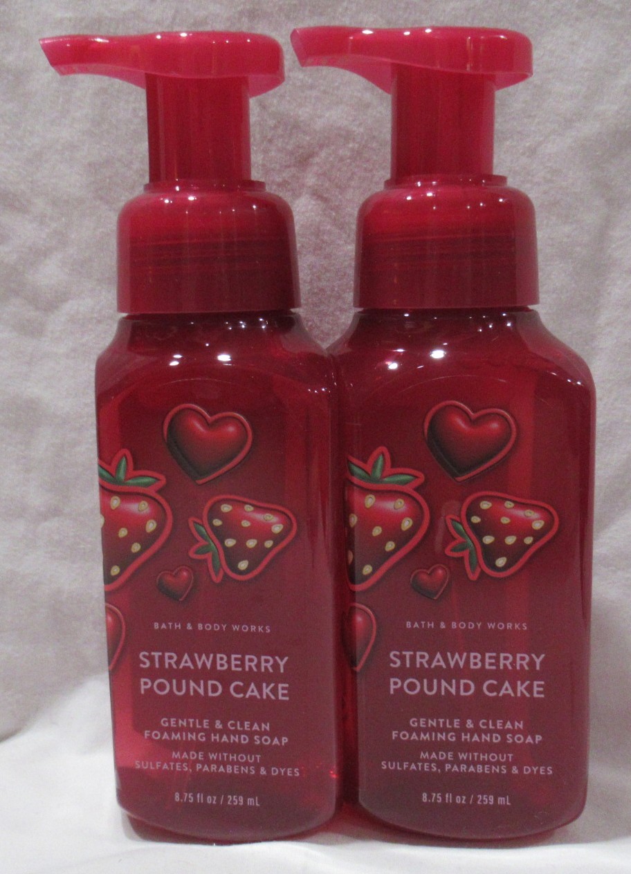 Bath & Body Works Gentle & Clean Foaming Hand Soap Set 2 STRAWBERRY POUND CAKE