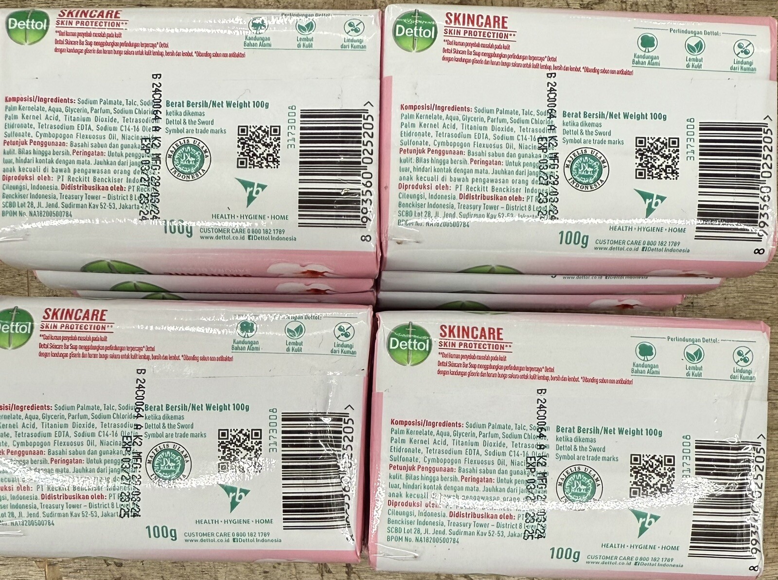 12pc Dettol SkinCare Bar Soap 100 g Free Shipping