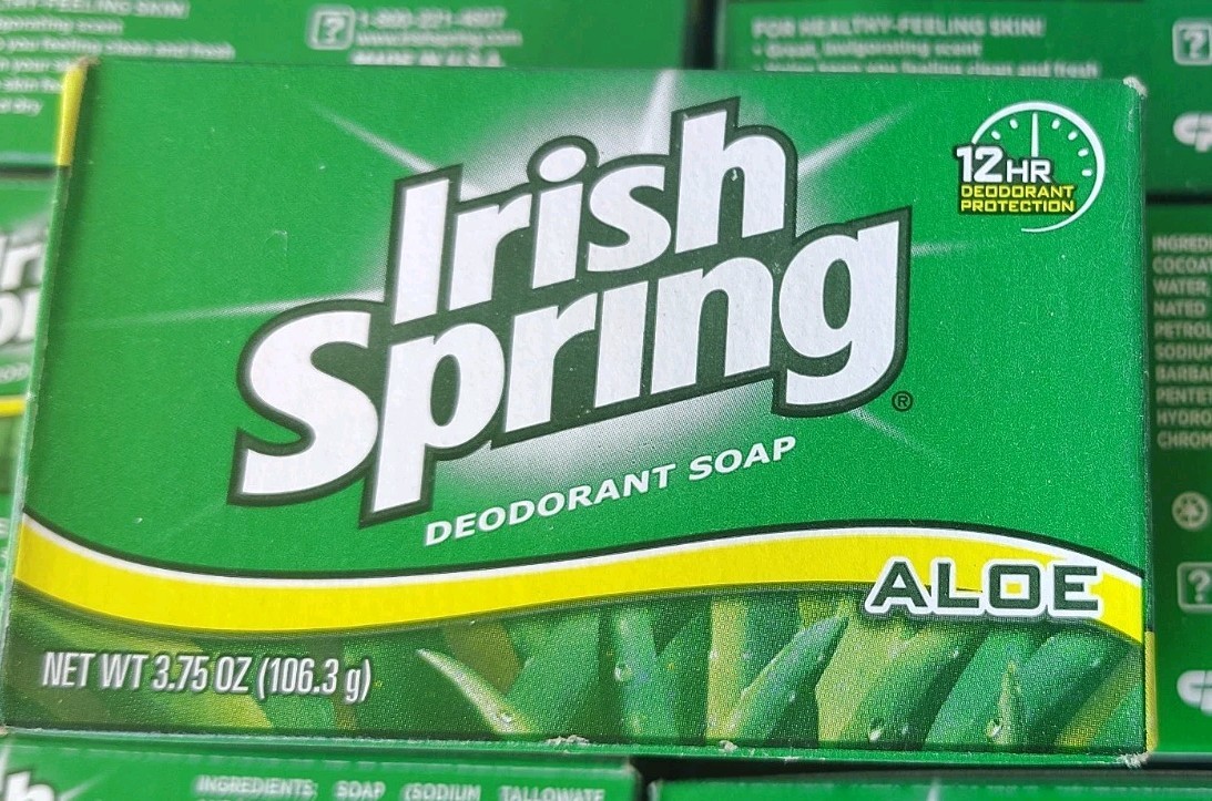 Vtg Soap Irish Spring LOT of 7 Bath Size Bars Deodorant 3.75 oz Aloe NO Flaxseed