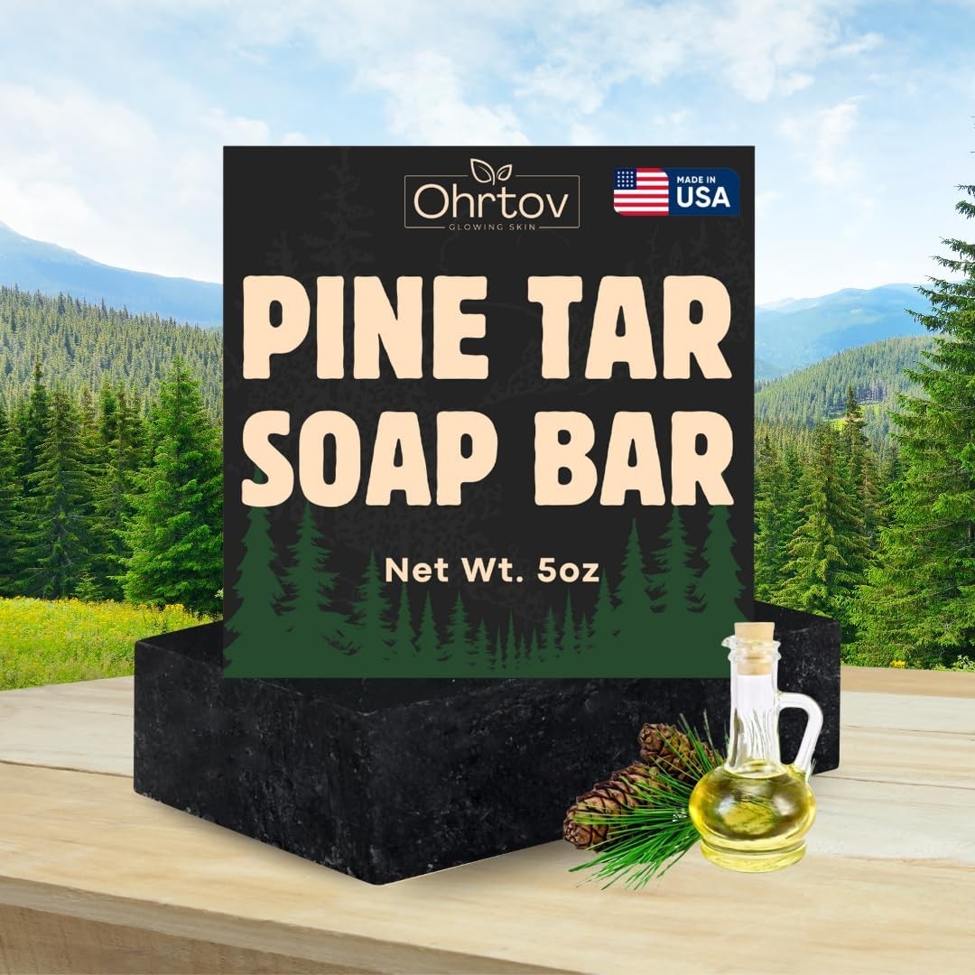 Earth-Based Pine Tar Soap – Cleansing Bar for Acne, Psoriasis & Skin Health