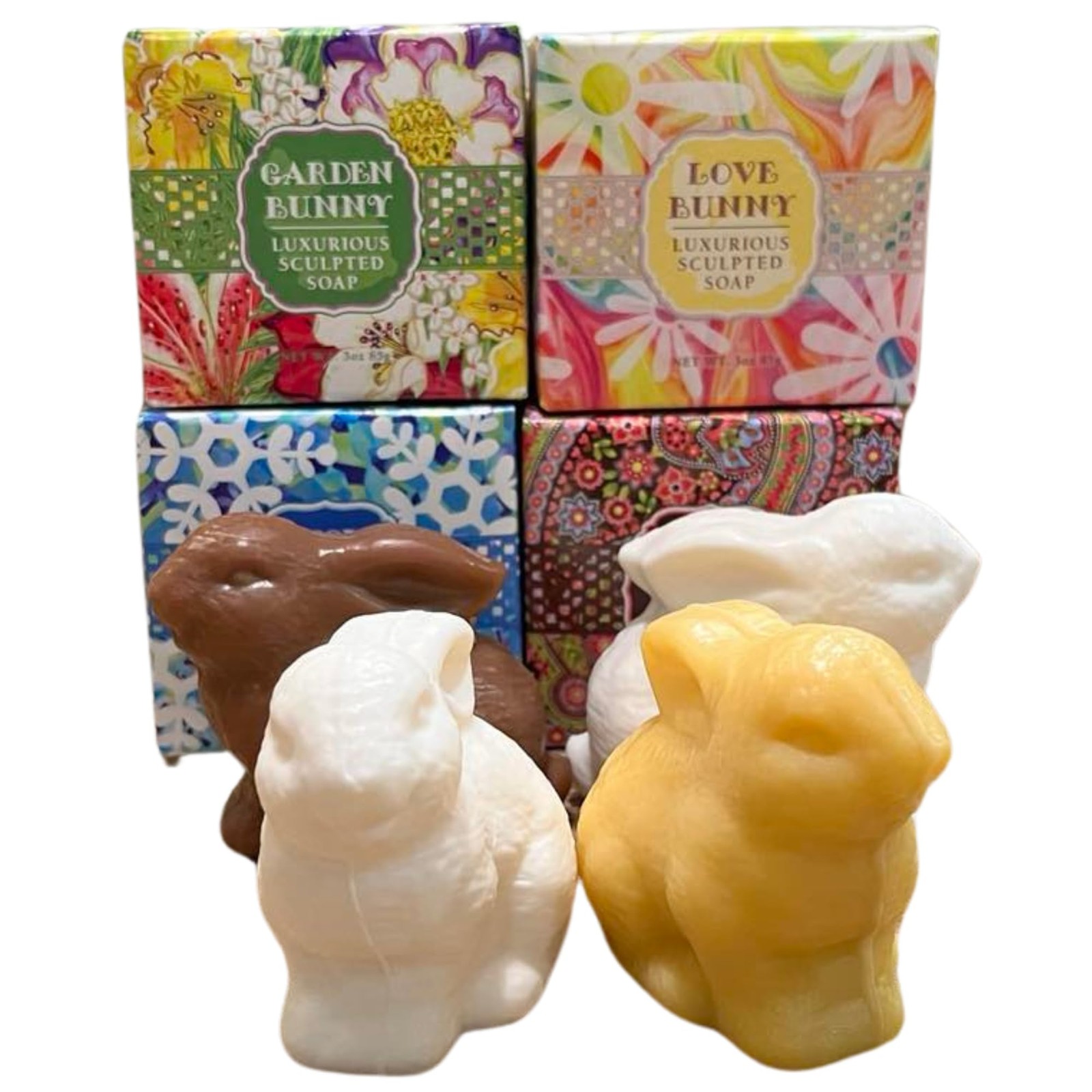 Sculpted Bunny Soap Set by Greenwich Bay Trading, 3 oz Each, 4 Pieces – Love,…